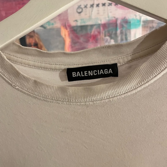 BALENCIAGA LOGO WHITE TEE - Picture 2 of 3